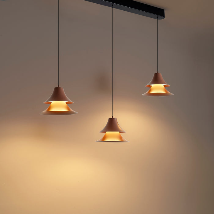 QAZQA Hanglamp zwart met mokka incl. LED 3-staps dimbaar 3-lichts