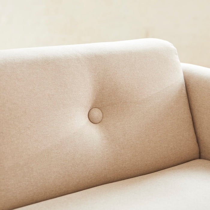 Tikamoon - Bank in massief eiken en ecru stof, 2-zit