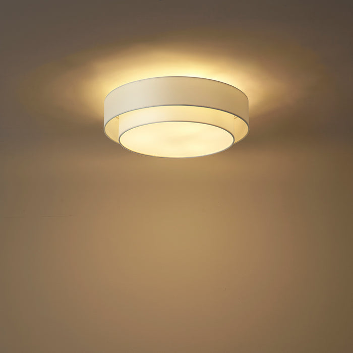 QAZQA Moderne plafonnière wit 50cm 3-lichts - Drum Duo