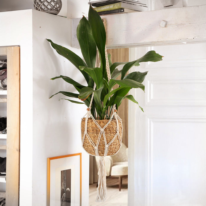 Calicosy - Hangende Mand met Plantenhouder - H20 cm - Licht hout