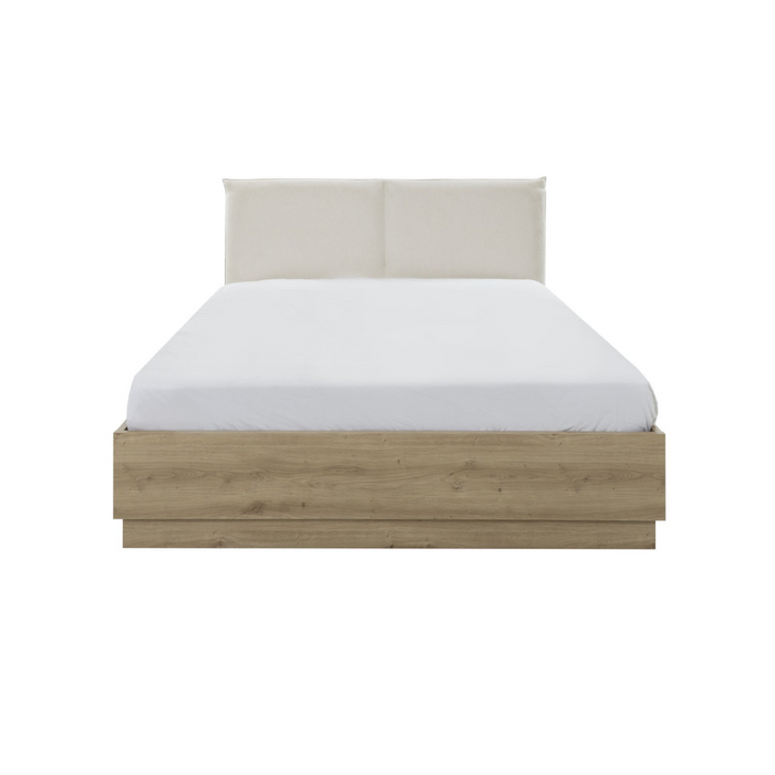 Calicosy - TIDY Opbergbed met hoofdbord  - H101 cm - Licht hout