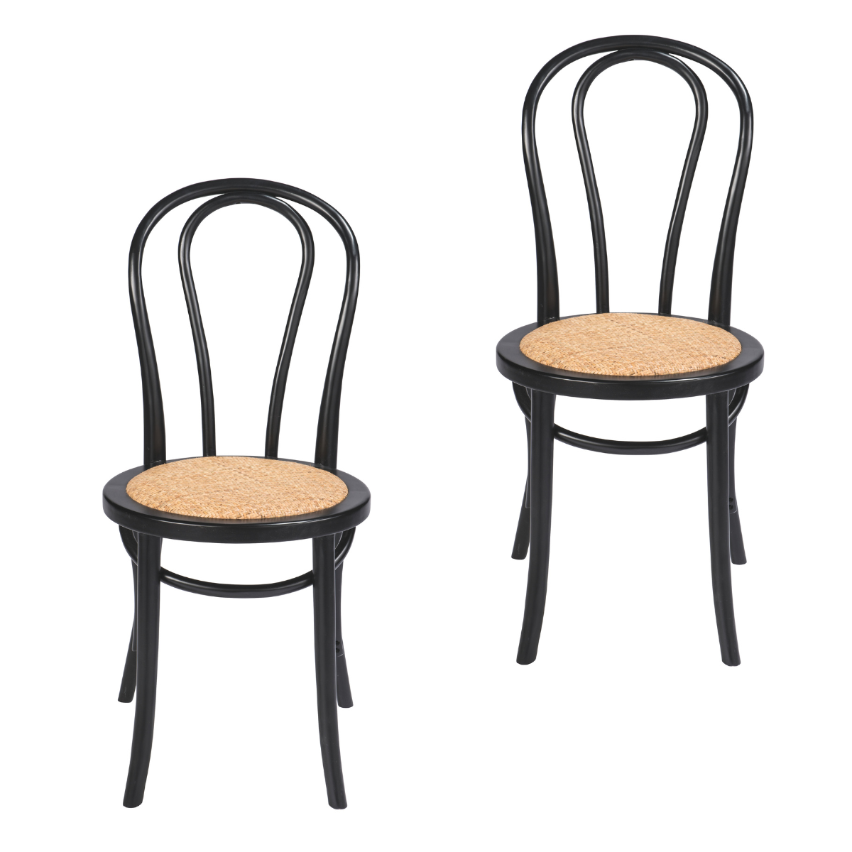 Signature - TROQUET Set van 2 Beukenhouten - H88 cm - Zwart