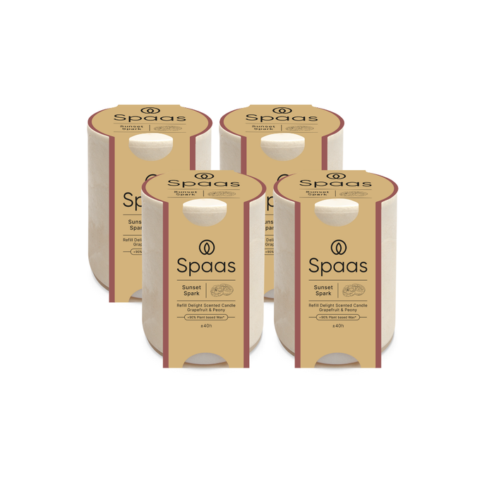 Spaas Refill Delight Geurkaars - Sunset Spark - 40u - Set van 4