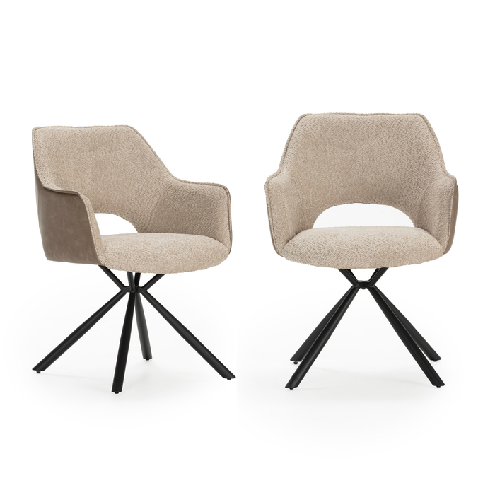 Calicosy - MARIEL Set van 2 Eetkamerstoelen - H47 cm