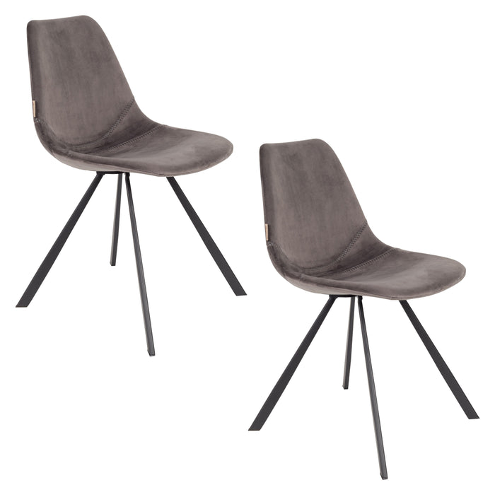 Dutchbone Franky Eetkamerstoelen  Grijs - Set van 2