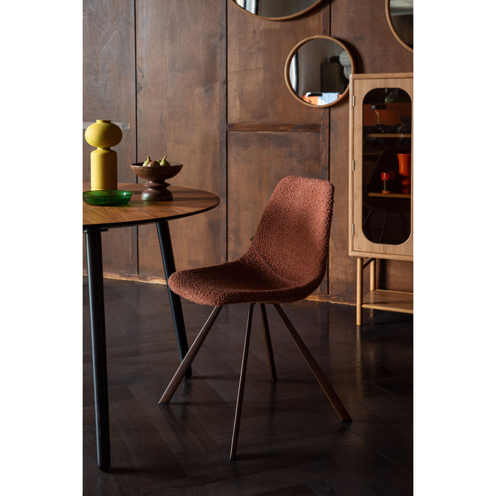 Dutchbone Franky Eetkamerstoelen  Bouclé Terra - Set van 2 - Zwart