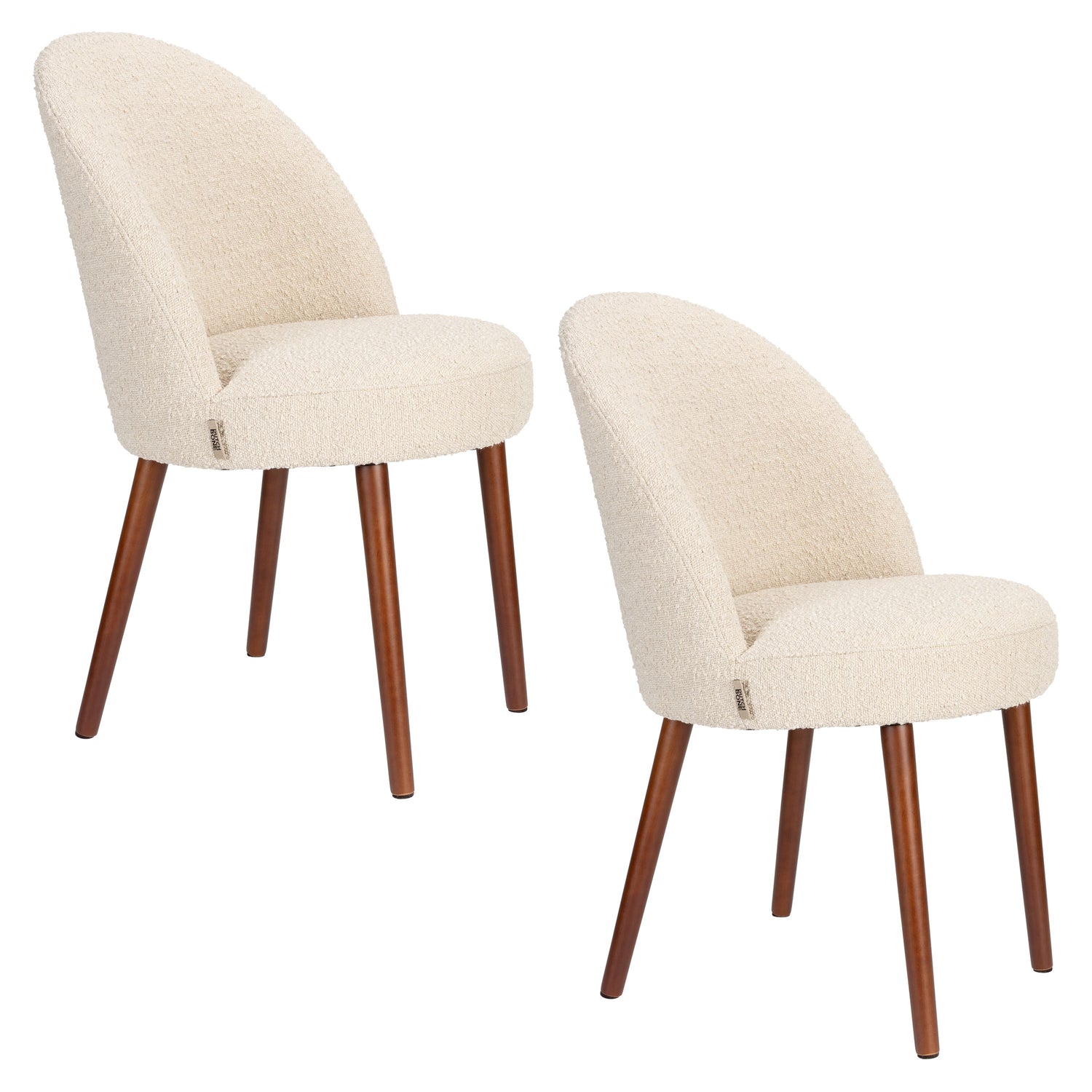 Dutchbone Barbara Eetkamerstoelen  Bouclé Beige - Set van 2