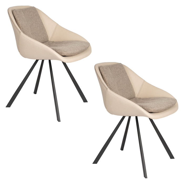 Dutchbone Wakefield Eetkamerstoelen  Ivory - Set van 2 - Beige