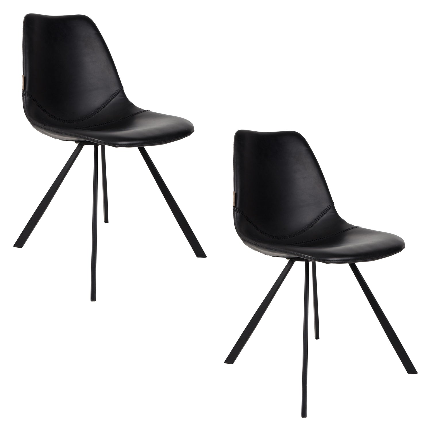 Dutchbone Franky Eetkamerstoelen  Zwart - Set van 2