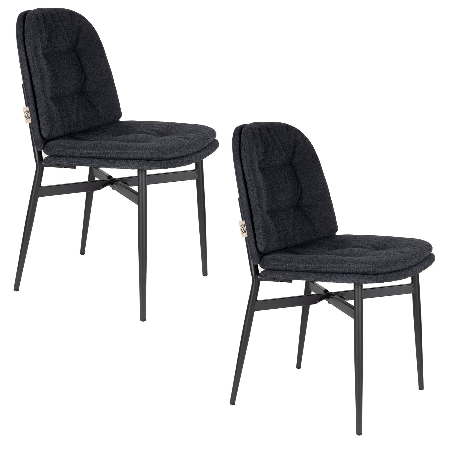 Dutchbone Jade Eetkamerstoelen  Blauw - Set van 2