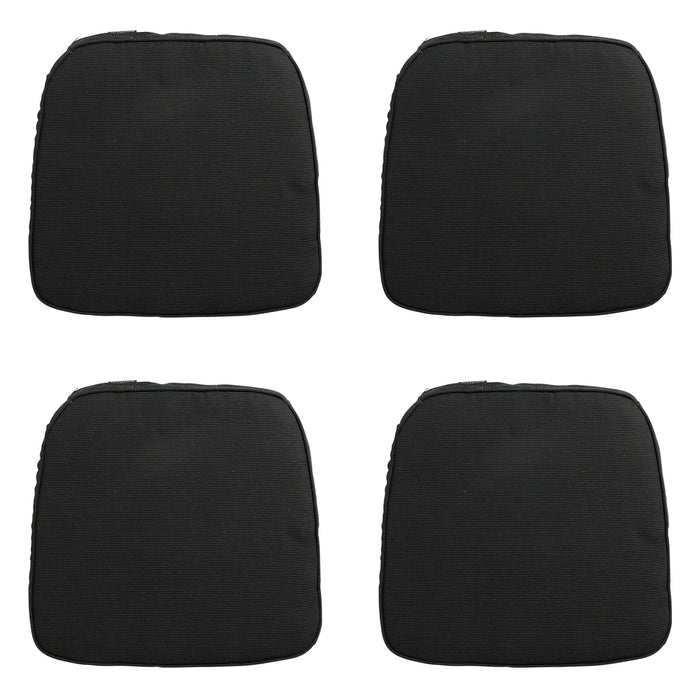 Madison -  Zitkussen Wicker Rib black - Ca. 48x48 cm - Set van 4