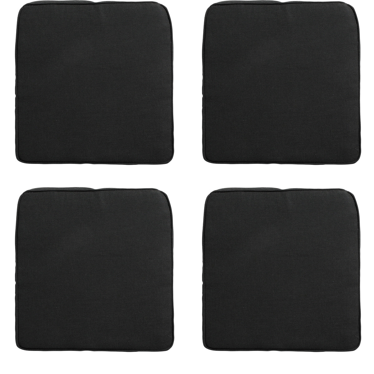 Madison -  Zitkussen Wicker Rib black - Ca. 48x48 cm - Set van 4