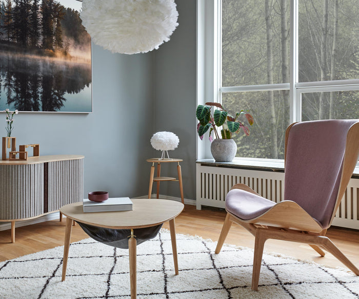 Umage Eos XL hanglamp Ø75 wit snoer, lichtbruin