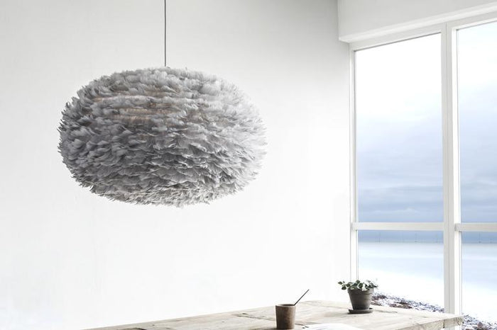 Umage Eos XL hanglamp Ø75 wit snoer, lichtbruin