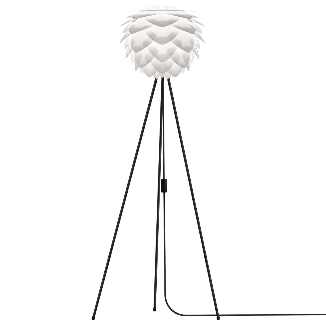 Umage Silvia Mini Tripod vloerlamp Ø32 zwart onderstel, wit