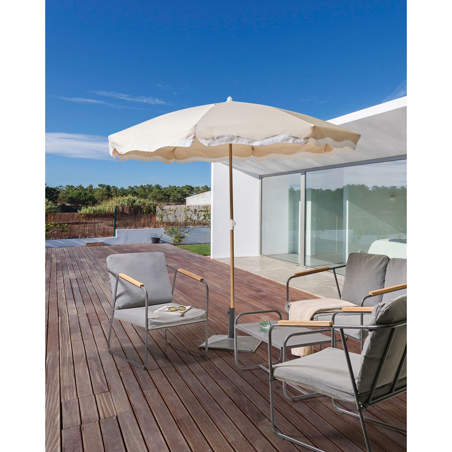 Beliani - SESTRIERE - Tuinparasol - Beige - 232 cm - Polyester