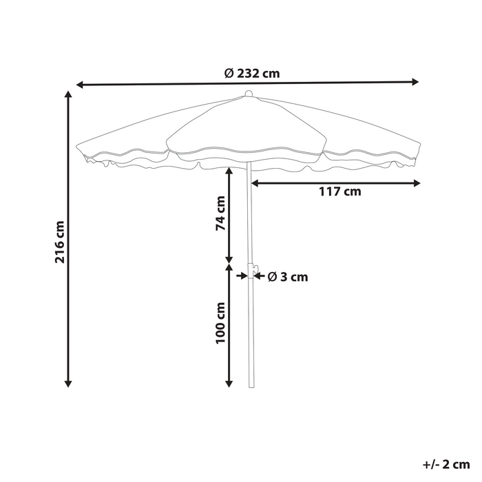 Beliani - SESTRIERE - Tuinparasol - Beige - 232 cm - Polyester