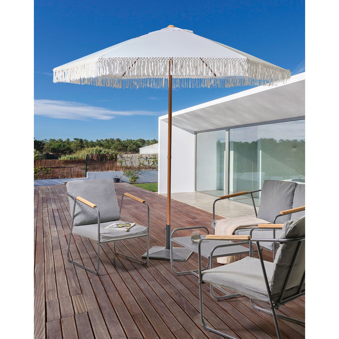 Beliani - MURASA - Tuinparasol - Wit - 258 cm - Polyester