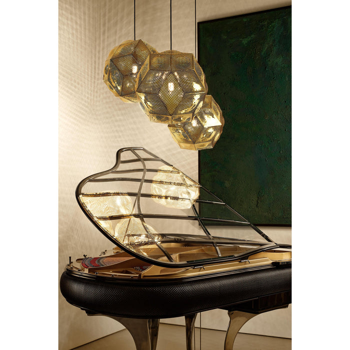 Puff Trio Round 3 cluster hanglamp Ø88 messing