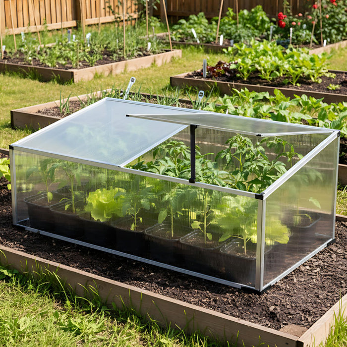 Beliani - SERIFOS - Tuinkas - Zilver - 41 cm - Polycarbonaat