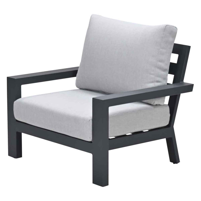 Geneva aluminium lounge fauteuil - carbon black