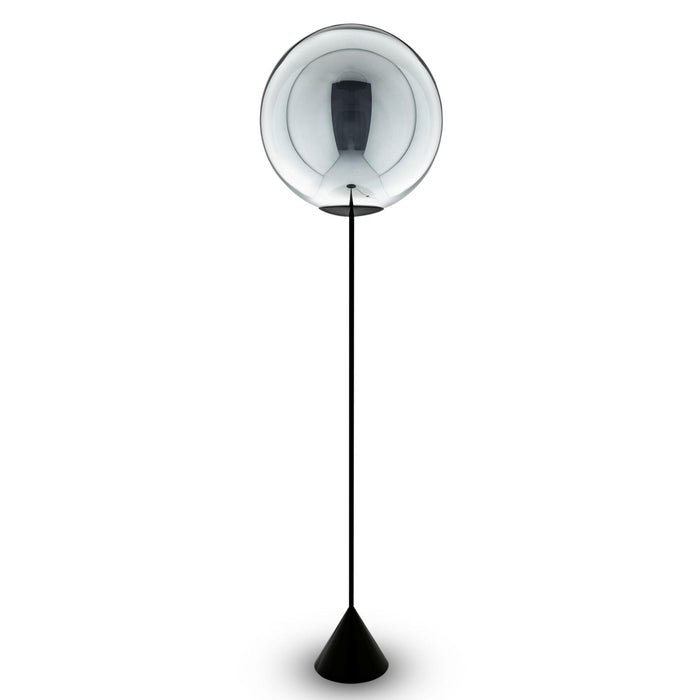 Globe Cone Slim vloerlamp LED zwart|zilver