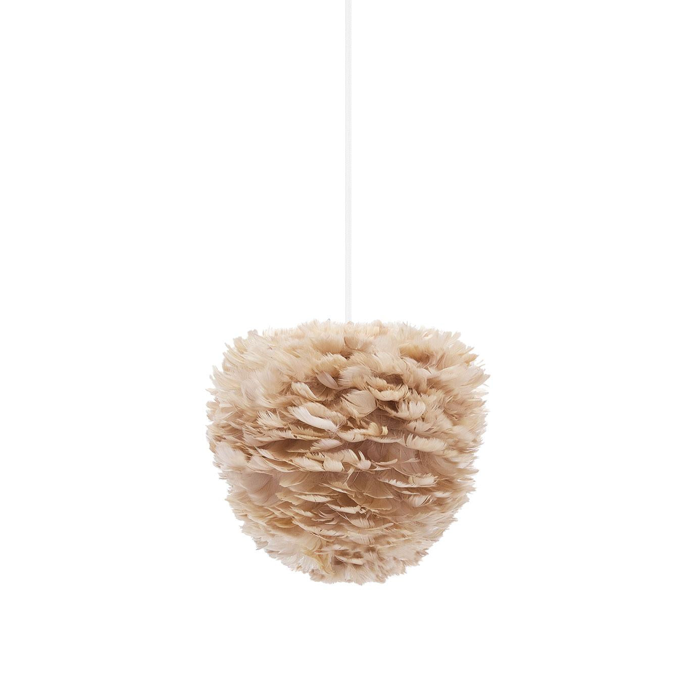 Umage Eos Evia hanglamp mini Ø30 wit snoer, lichtbruin