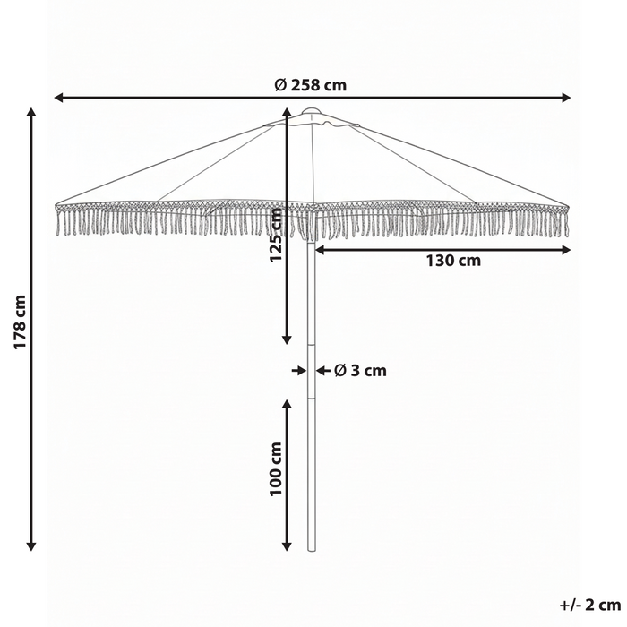 Beliani - MURASA - Tuinparasol - Beige - 258 cm - Polyester
