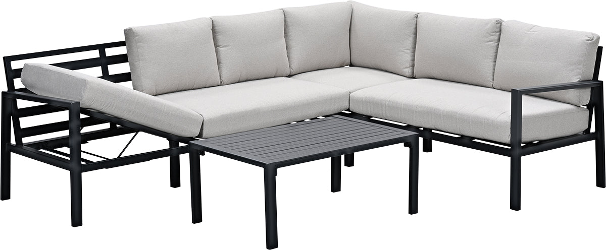 Lexington loungeset - rechts - carbon black - desert sand