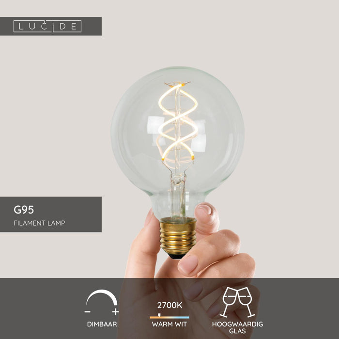 Lucide G95 Filament lamp - Transparant (set van 4)
