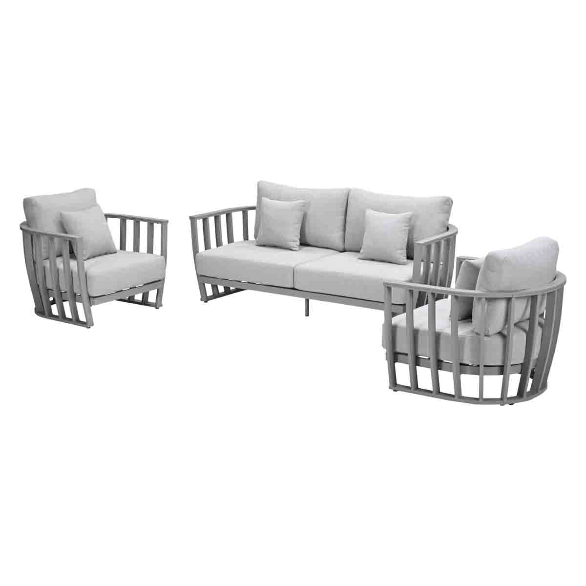Cosenza aluminium loungeset - taupe - valley sand