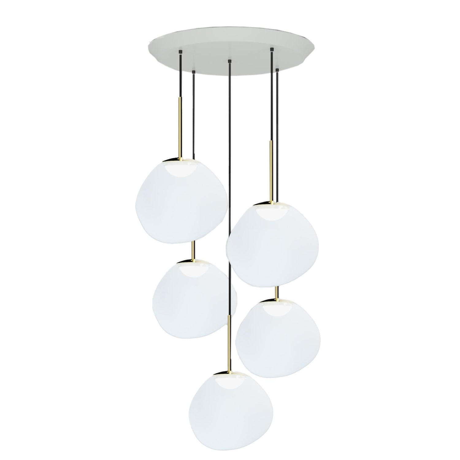 Melt Mini cluster 5 hanglamp LED Ø73 opaal|goud
