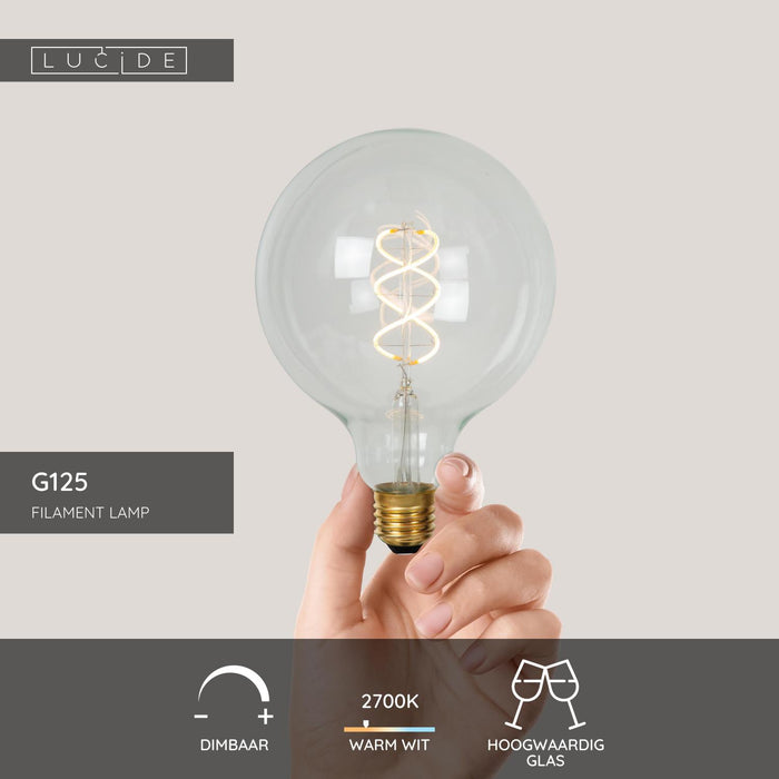 Lucide G125 Filament lamp - Transparant (set van 3)