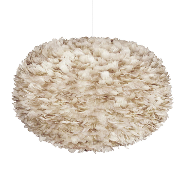 Umage Eos XL hanglamp Ø75 wit snoer, lichtbruin