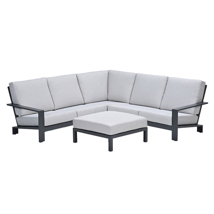 Lincoln aluminium loungeset - carbon black - valley sand