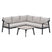 Terni aluminium lounge hoekset - carbon black - desert sand
