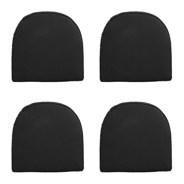 Madison -  Zitkussen Wicker York Rib black - Ca. 48x48 cm - Set van 4