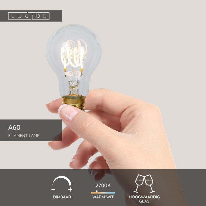 Lucide A60 Filament lamp - Transparant (set van 3)