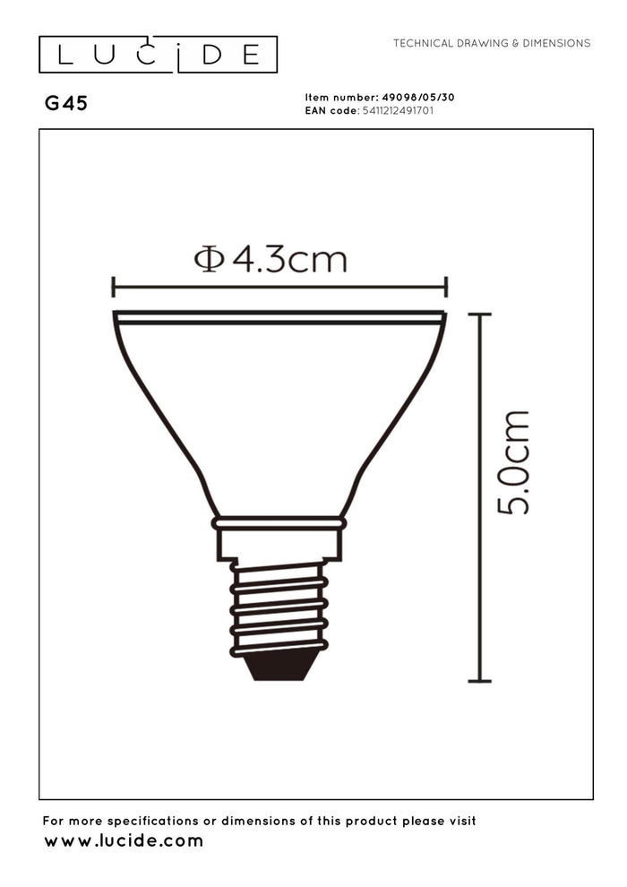 Lucide G45 Led lamp - Zwart (set van 4)