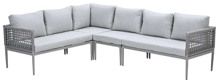 Teramon hoek loungeset rope - taupe - rope grijs zand