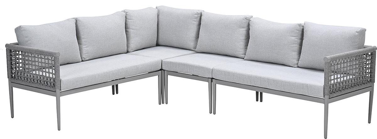 Teramon hoek loungeset rope - taupe - rope grijs zand