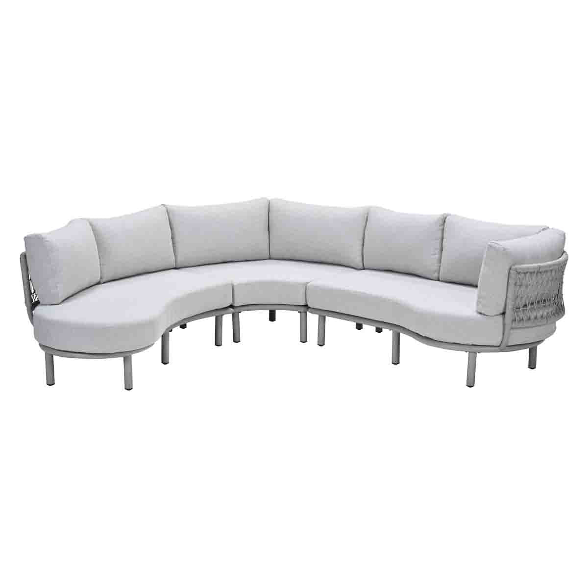 Matera aluminium|rope lounge-dining set - taupe - valley sand