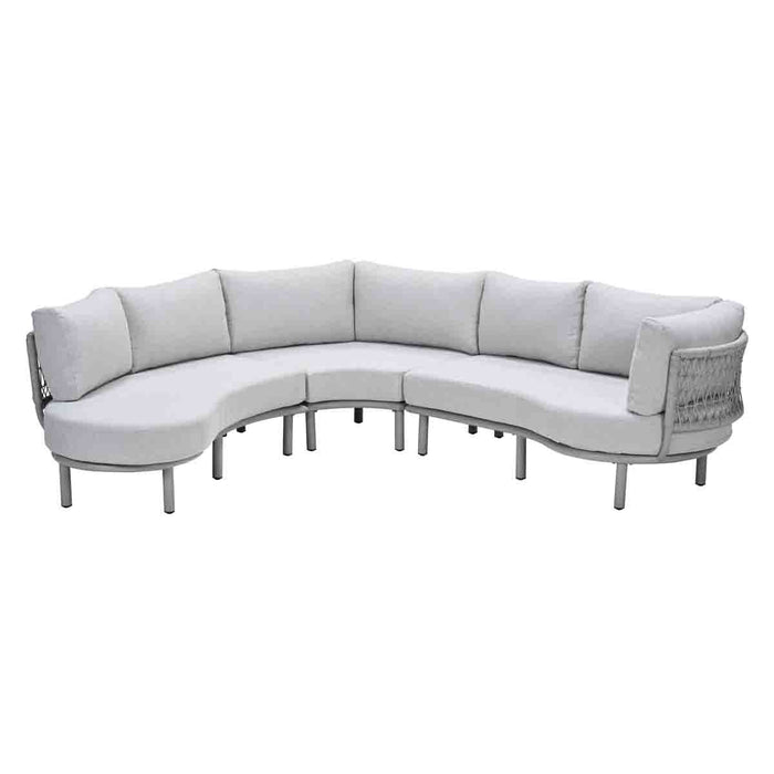 Matera aluminium|rope lounge-dining set - taupe - valley sand