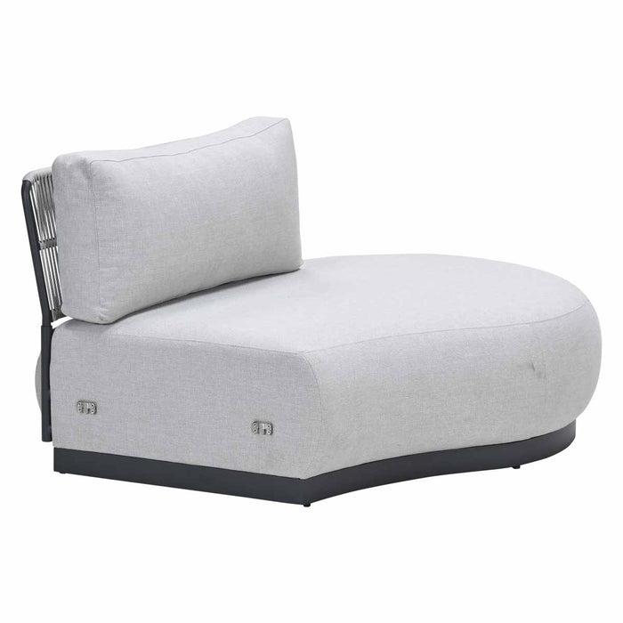 Marseille 1-zits curved chaise longue links -valley sand