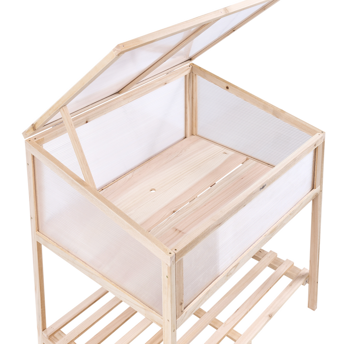 Beliani - ARANOVA - Balkonkas - Lichtbruin - Dennenhout