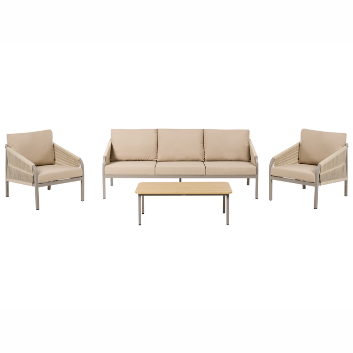 Beliani - MURATO - Loungeset 5-zits - Beige - Aluminium