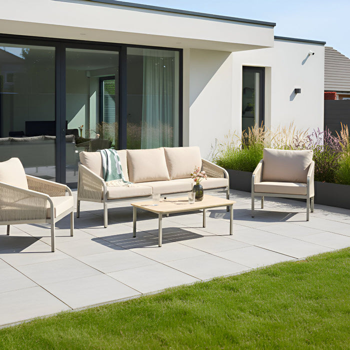 Beliani - MURATO - Loungeset 5-zits - Beige - Aluminium