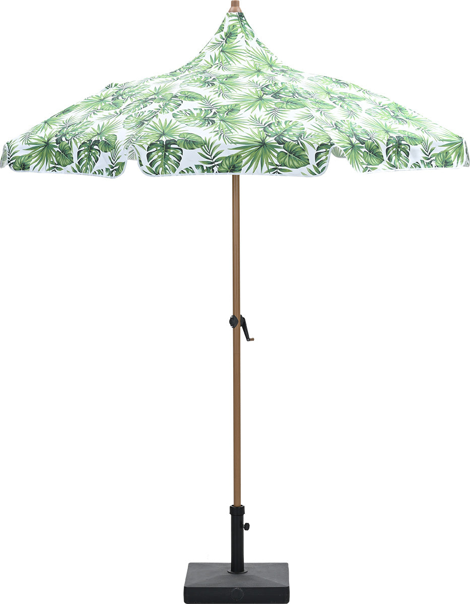 Aloha – stokparasol Ø200 cm – light teak look – palm green