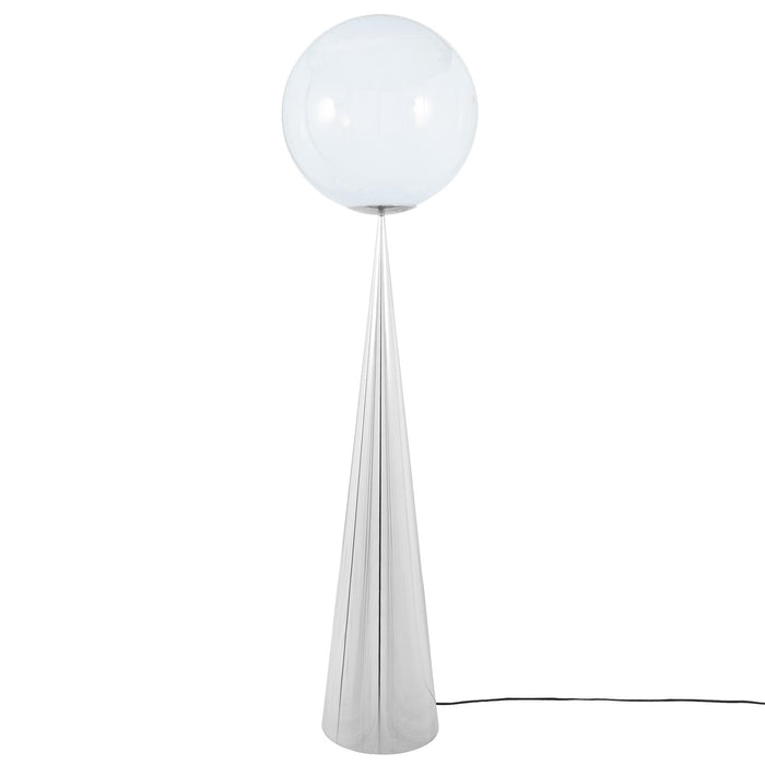 Globe Fat vloerlamp LED zilver|opaal