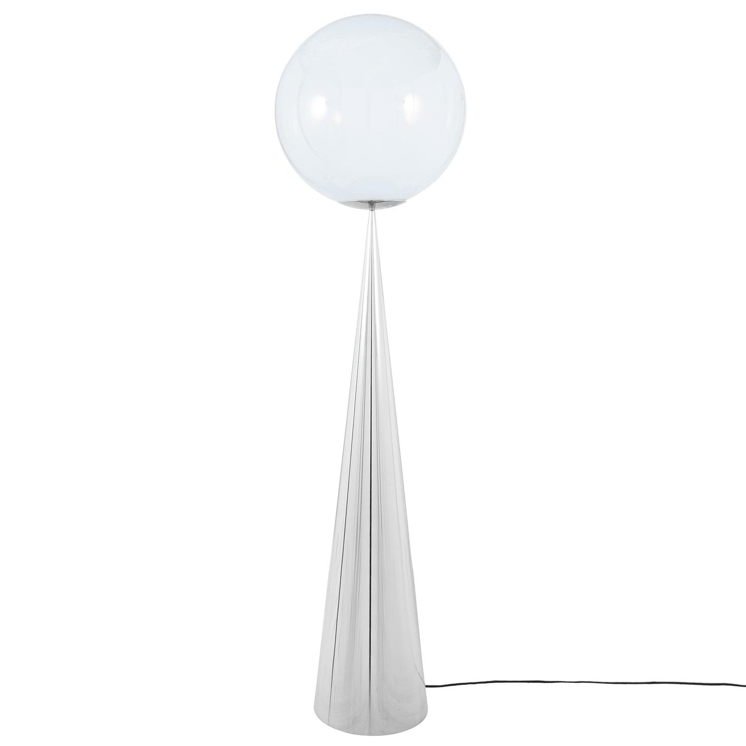 Globe Fat vloerlamp LED zilver|opaal